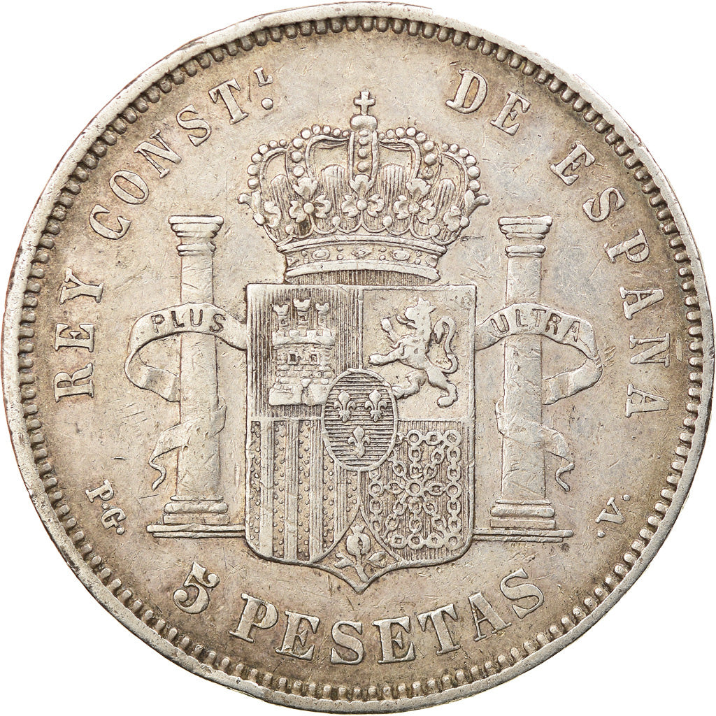 Coin, Spain, Alfonso XIII, 5 Pesetas, 1894, Madrid, EF(40-45), Silver, KM:700