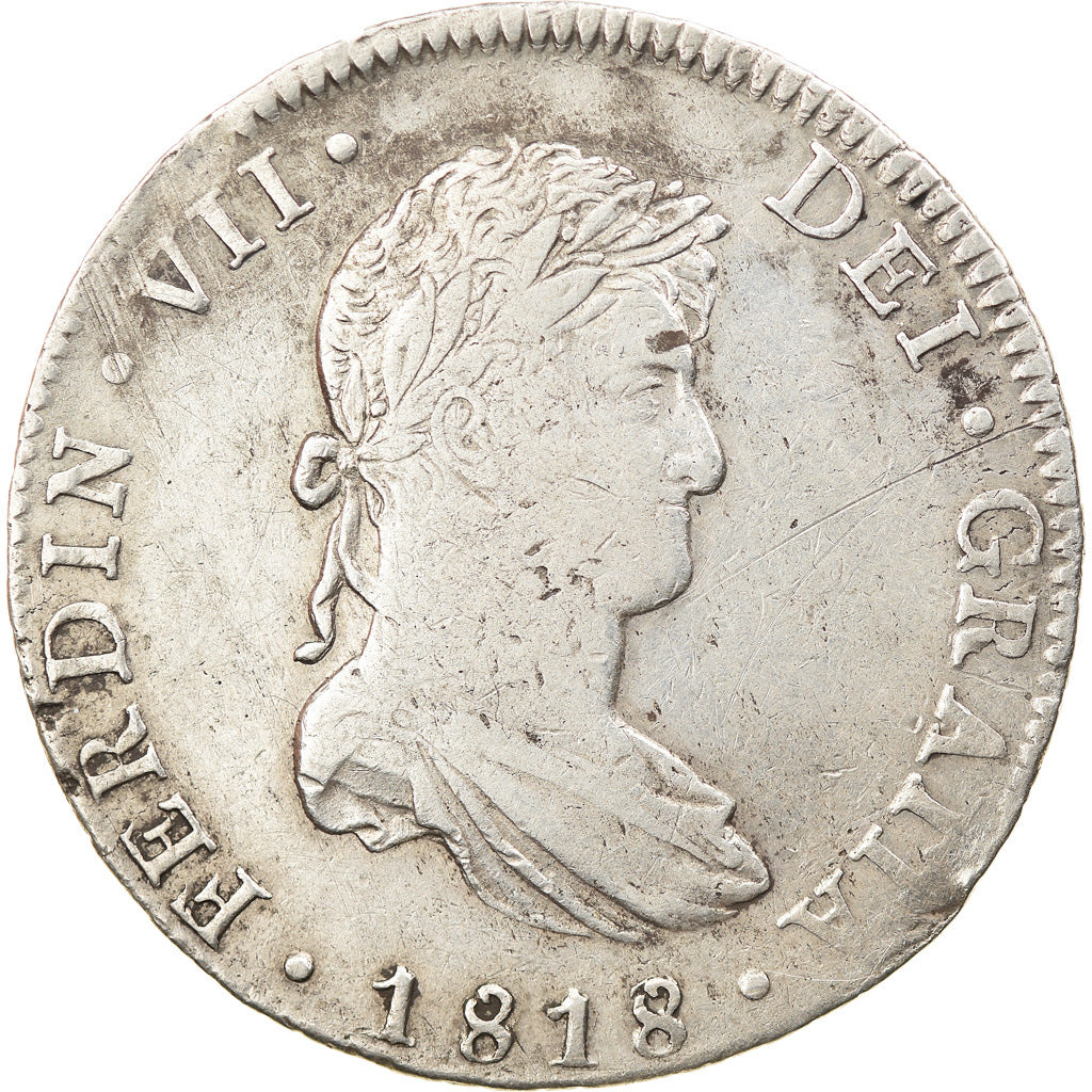 Coin, Mexico, Ferdinand VII, 8 Reales, 1818, Mexico City, EF(40-45), Silver