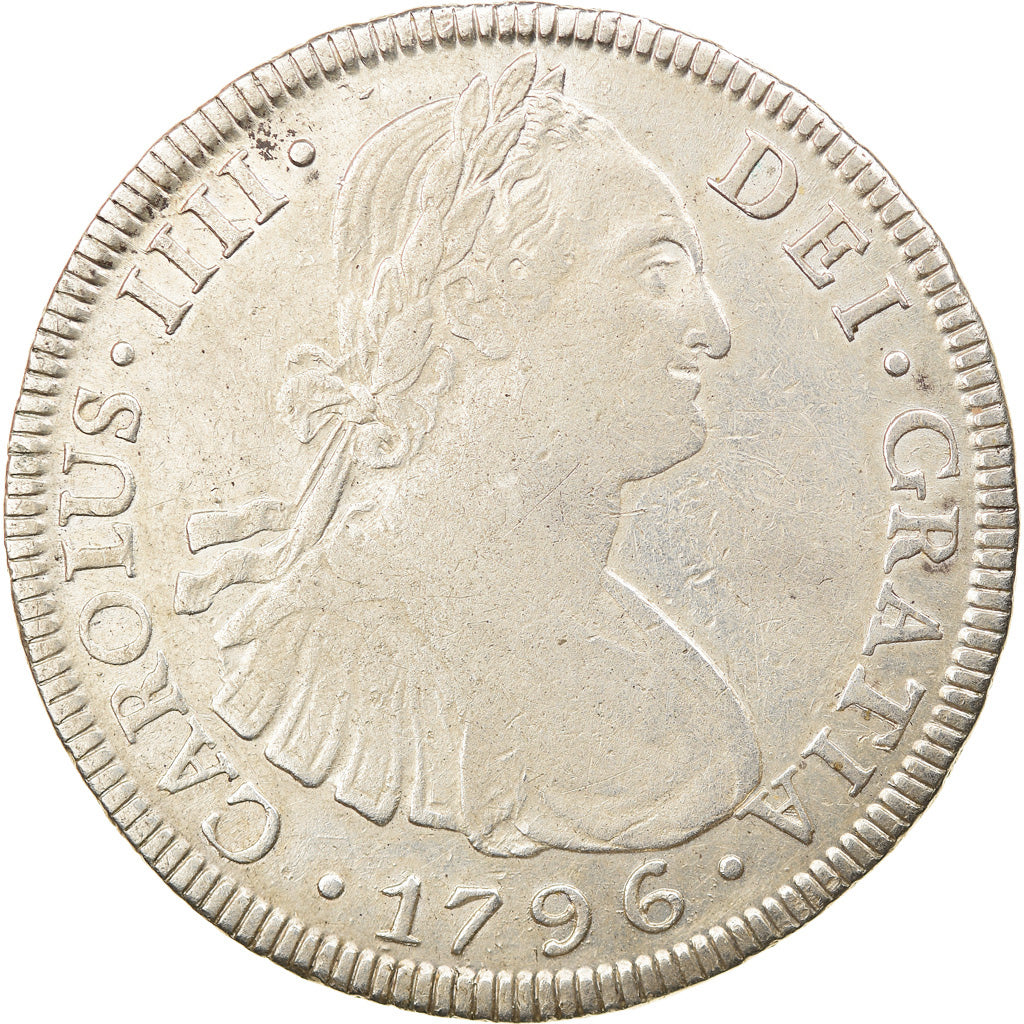 Coin, Bolivia, Charles III, 8 Reales, 1796, Potosi, EF(40-45), Silver, KM:73