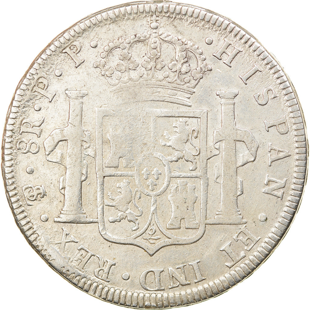 Coin, Bolivia, Charles III, 8 Reales, 1796, Potosi, EF(40-45), Silver, KM:73