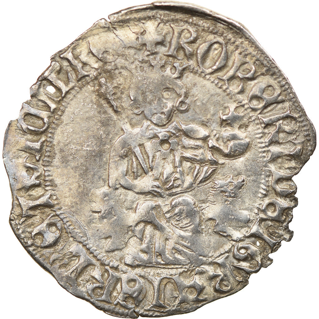 Coin, Italy, NAPLES, Robert d'Anjou, Carlin, Naples, EF(40-45), Silver