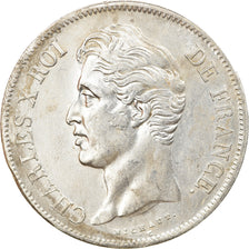 Coin, France, Charles X, 5 Francs, 1827, Rouen, EF(40-45), Silver, KM:728.2