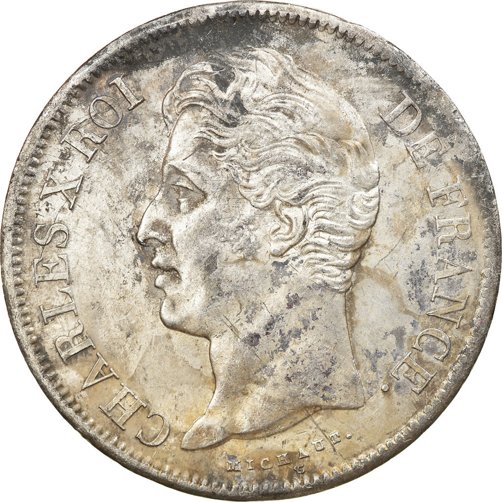 Coin, France, Charles X, 5 Francs, 1829, Rouen, VF(30-35), Silver, KM:728.2