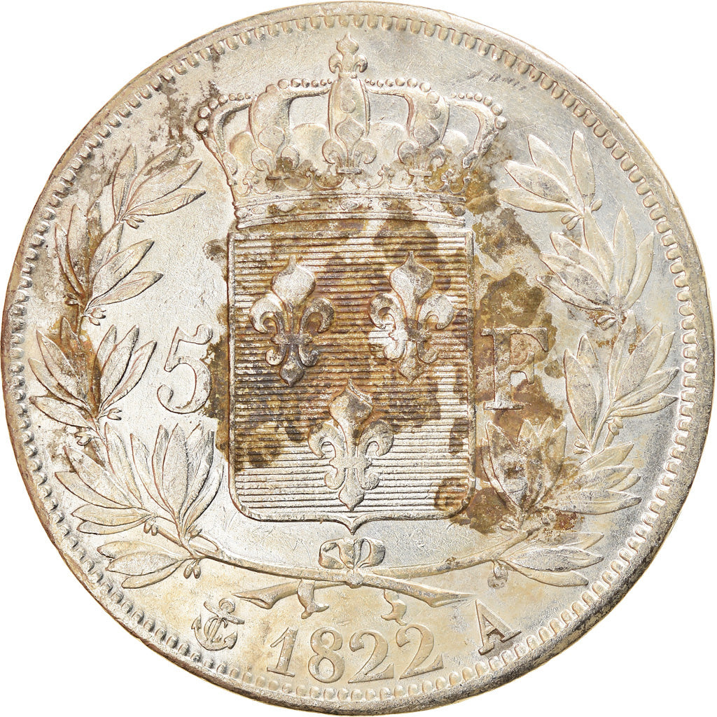 Münze, Frankreich, Louis XVIII, Louis XVIII, 5 Francs, 1822, Paris, SS, Silber