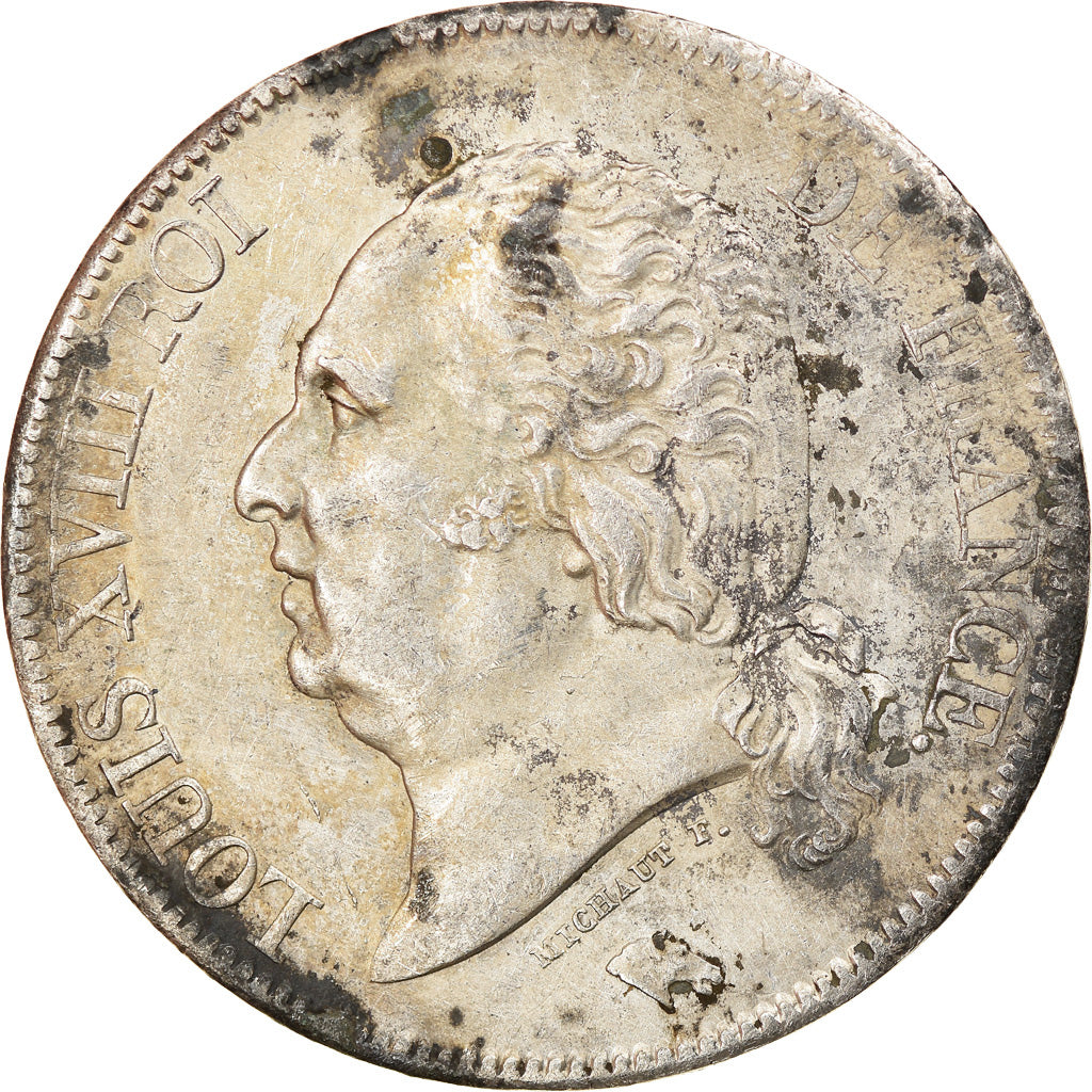 Munten, Frankrijk, Louis XVIII, Louis XVIII, 5 Francs, 1822, Paris, ZF, Zilver