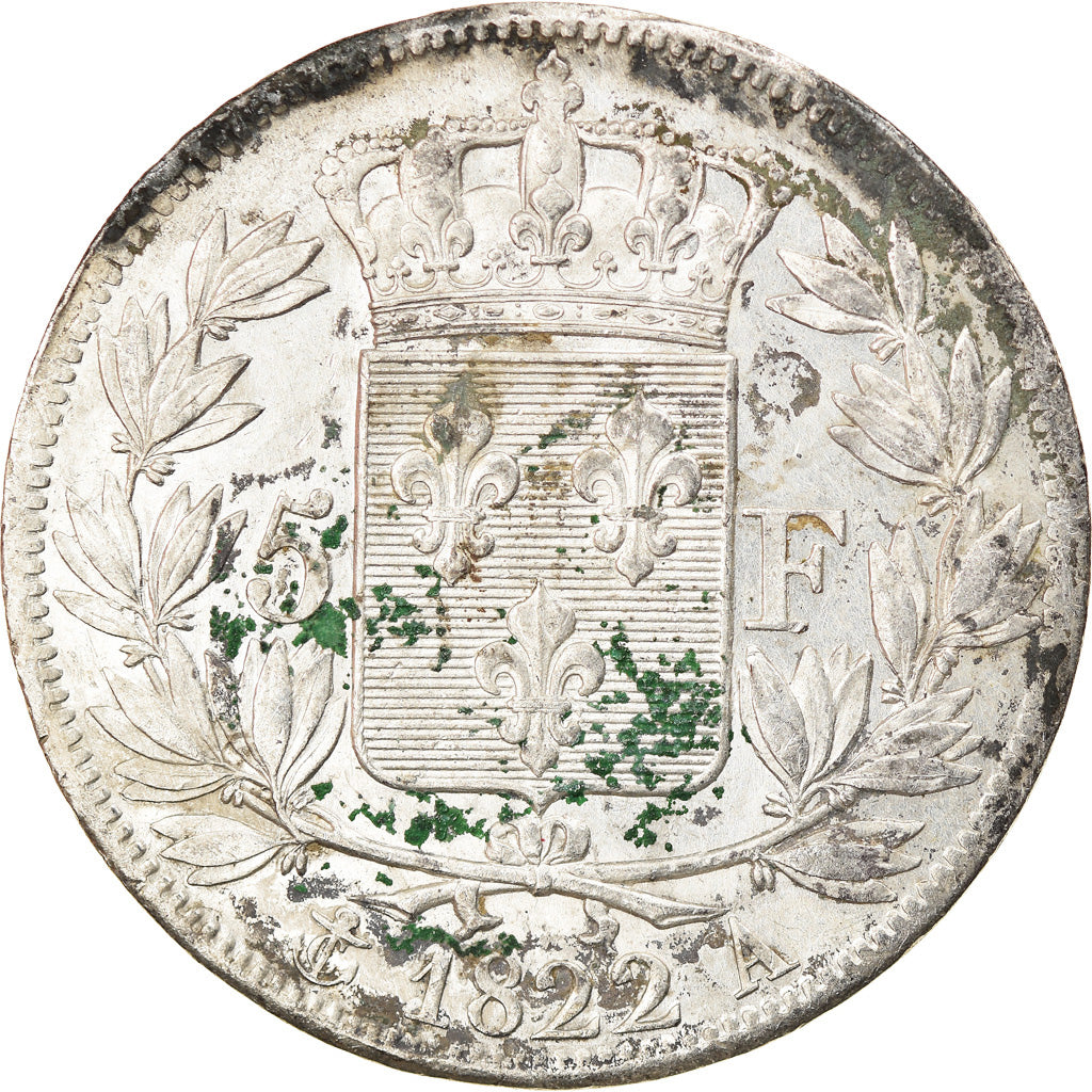 Munten, Frankrijk, Louis XVIII, Louis XVIII, 5 Francs, 1822, Paris, ZF, Zilver