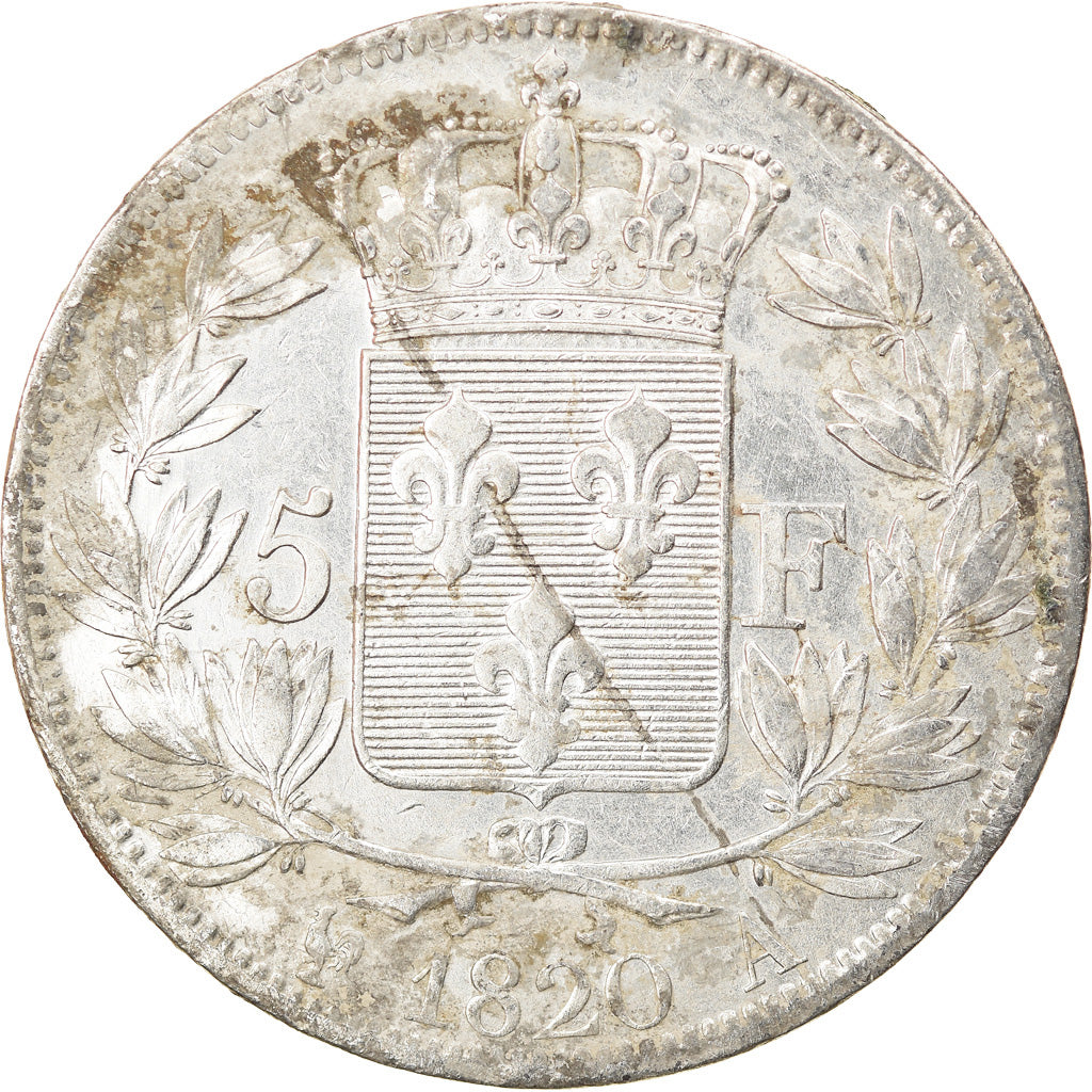 Munten, Frankrijk, Louis XVIII, Louis XVIII, 5 Francs, 1820, Paris, ZF, Zilver
