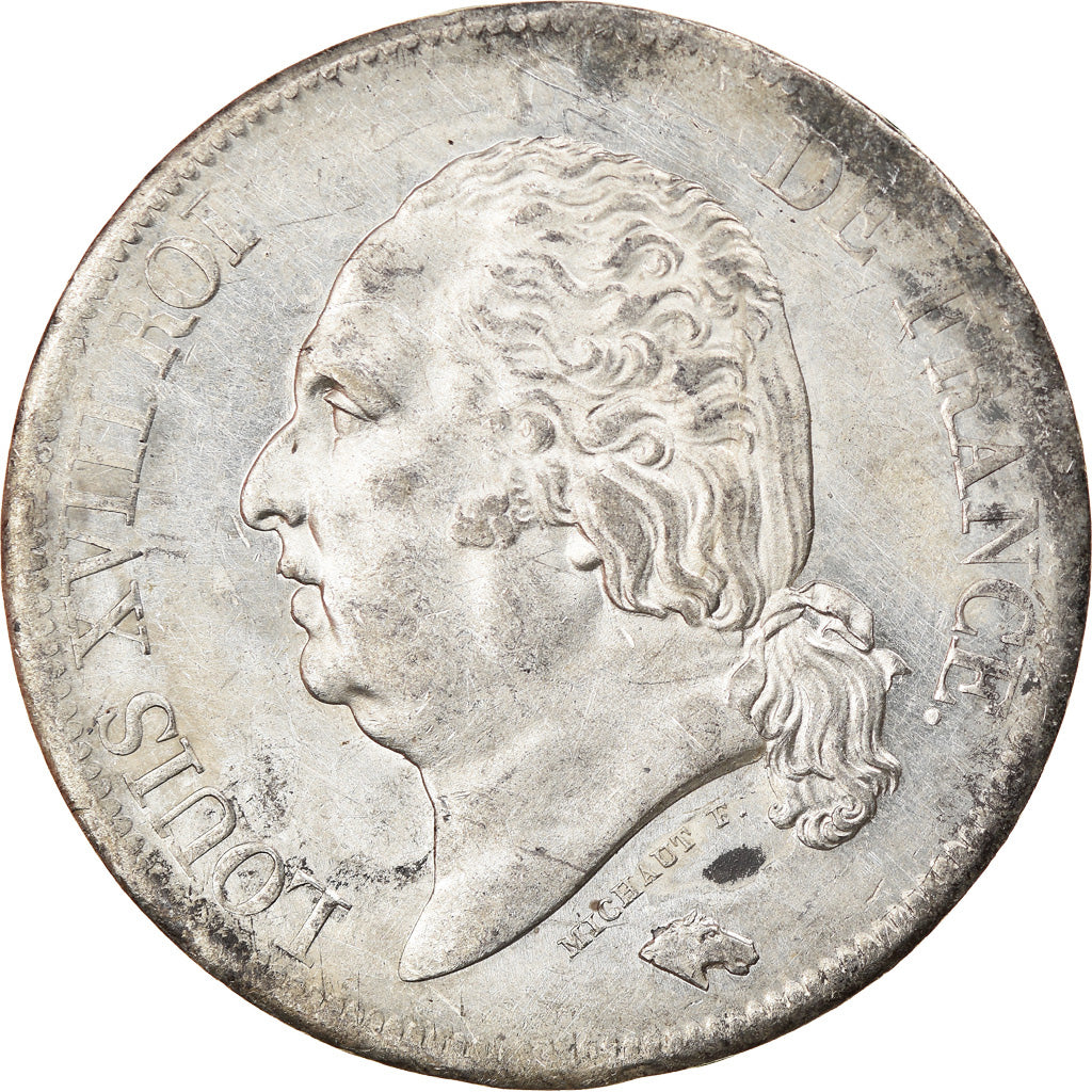 Coin, France, Louis XVIII, Louis XVIII, 5 Francs, 1818, Rouen, AU(50-53)