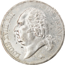 Moneda, Francia, Louis XVIII, Louis XVIII, 5 Francs, 1817, Rouen, MBC, Plata