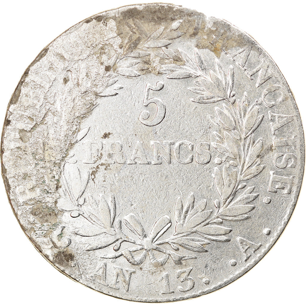 Coin, France, Napoléon I, 5 Francs, AN 13, Paris, VF(30-35), Silver, KM:662.1