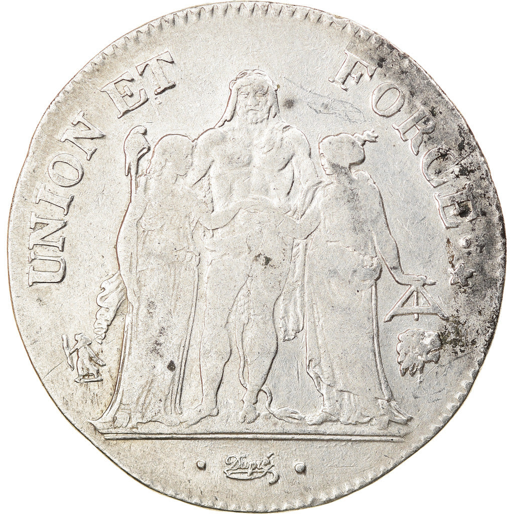Coin, France, Union et Force, 5 Francs, AN 6, Bayonne, An 6/5, VF(30-35)