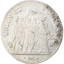 Coin, France, Union et Force, 5 Francs, AN 6, Bayonne, An 6/5, VF(30-35)