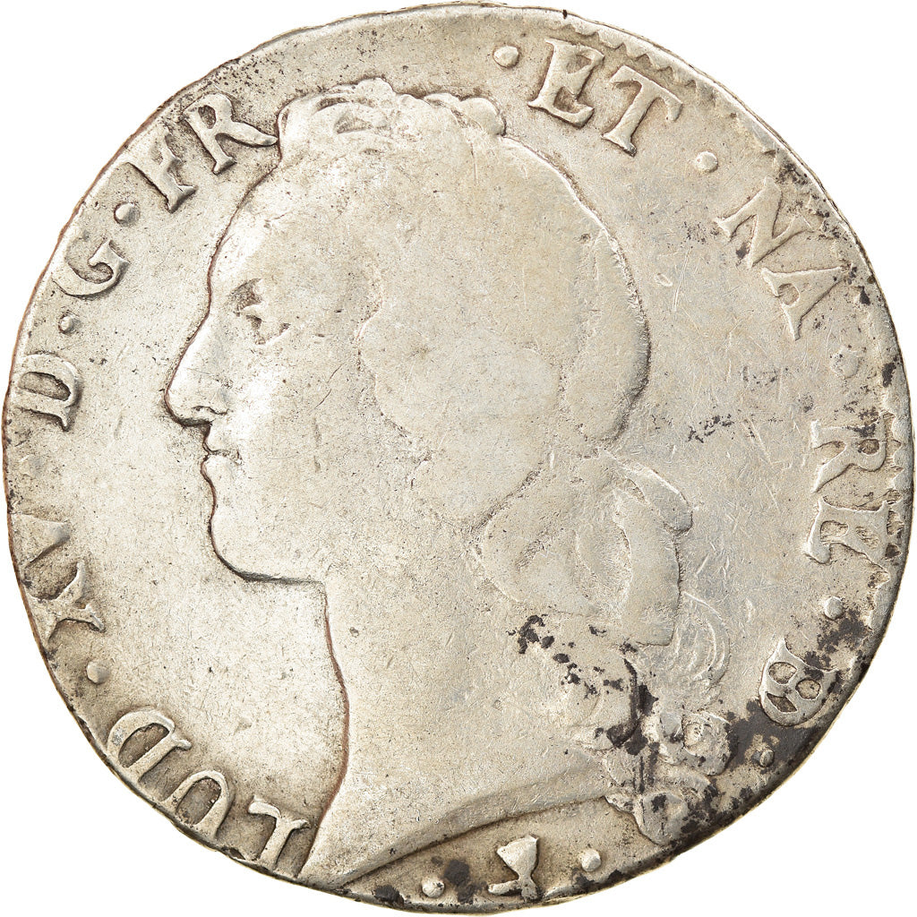 Moeda, França, Louis XV, Écu de Béarn au bandeau, Ecu, 1762, Pau, VF(30-35)