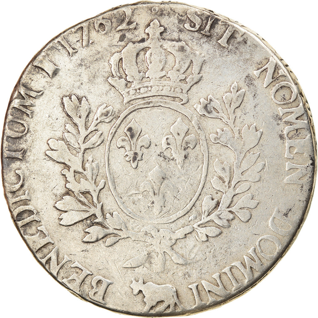 Moeda, França, Louis XV, Écu de Béarn au bandeau, Ecu, 1762, Pau, VF(30-35)