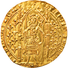 Moneta, Francja, Charles V, Franc à pied, AU(50-53), Złoto, Duplessy:360