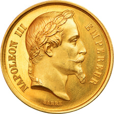 France, Médaille, Napoléon III, Concours Agricole Arras, 1868, Barre, SPL, Or