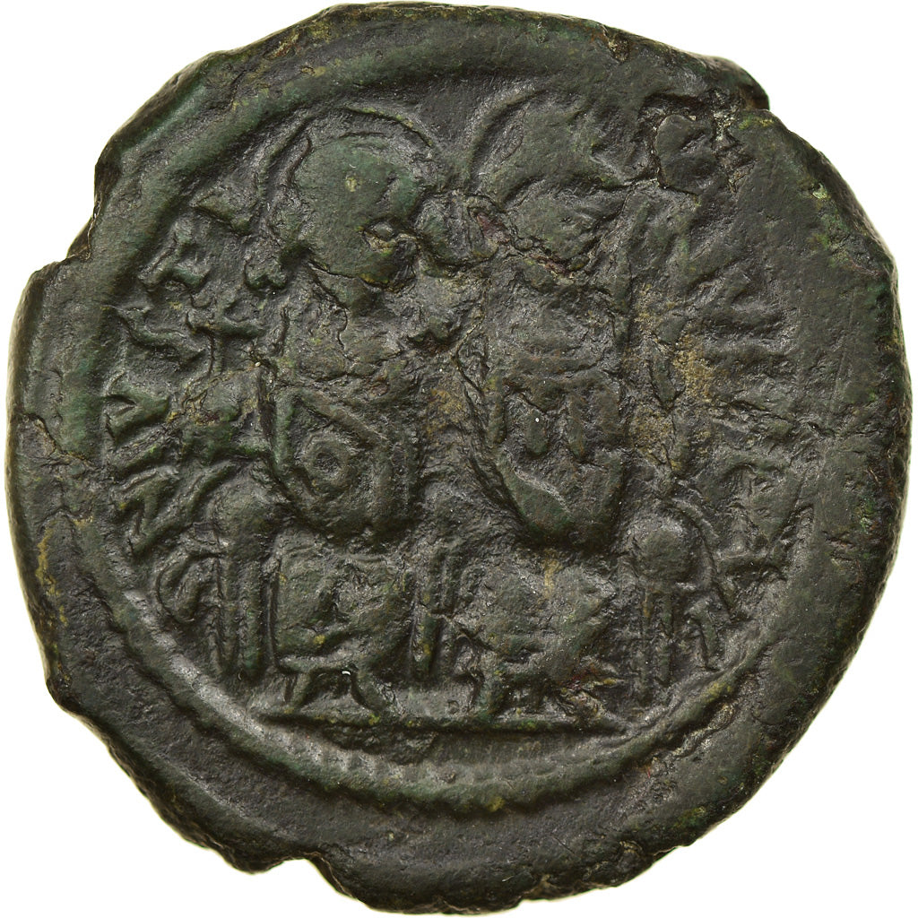 Moneta, Justin II, Follis, 570-571, Nicomedia, BB, Rame, Sear:369