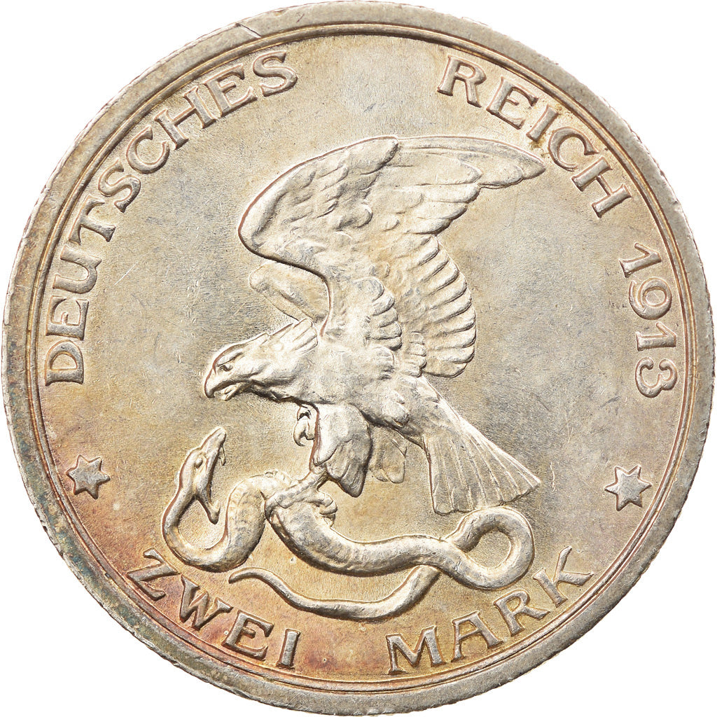 Coin, German States, PRUSSIA, Wilhelm II, 2 Mark, 1913, Berlin, MS(60-62)