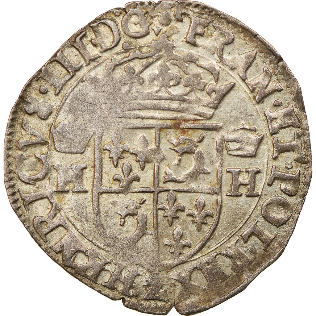 Coin, France, Henri III, Douzain, 1587, Grenoble, EF(40-45), Billon