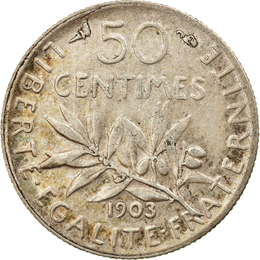 Monnaie, France, Semeuse, 50 Centimes, 1903, Paris, TTB+, Argent, Gadoury:420