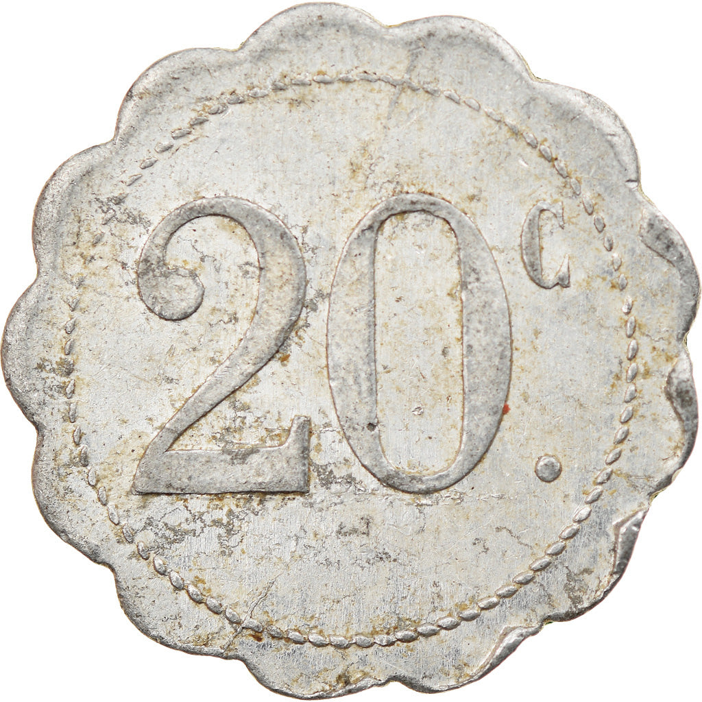 token, FRENCH GUIANA, Cayenne, F. Tanon et Cie, 20 Centimes, c. 1928, AU(50-53)