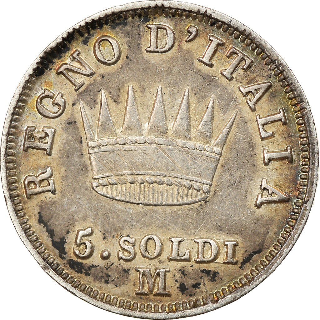 Monnaie, États italiens, KINGDOM OF NAPOLEON, Napoleon I, 5 Soldi, 1813, Milan