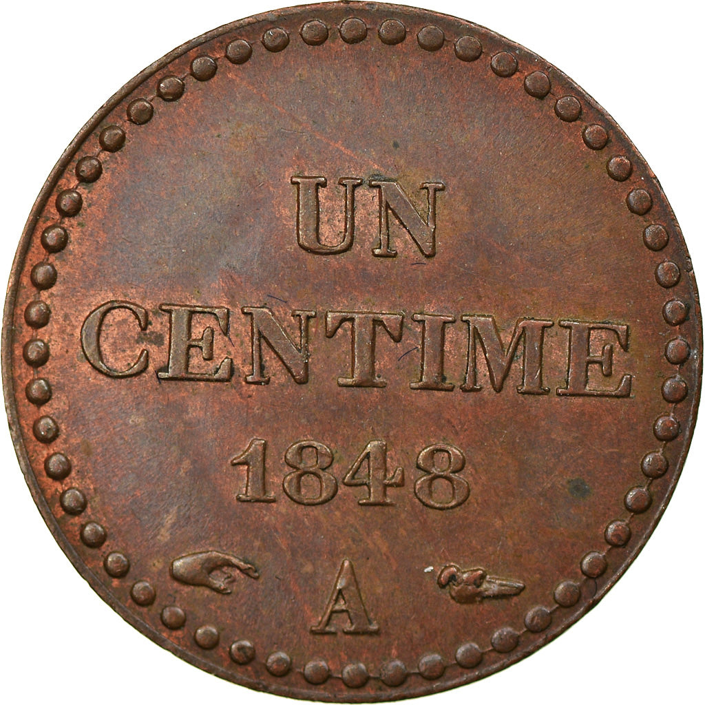 Coin, France, Dupré, Centime, 1848, Paris, AU(55-58), Bronze, KM:754