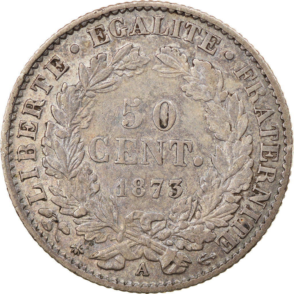 Münze, Frankreich, Cérès, 50 Centimes, 1873, Paris, SS+, Silber, KM:834.1