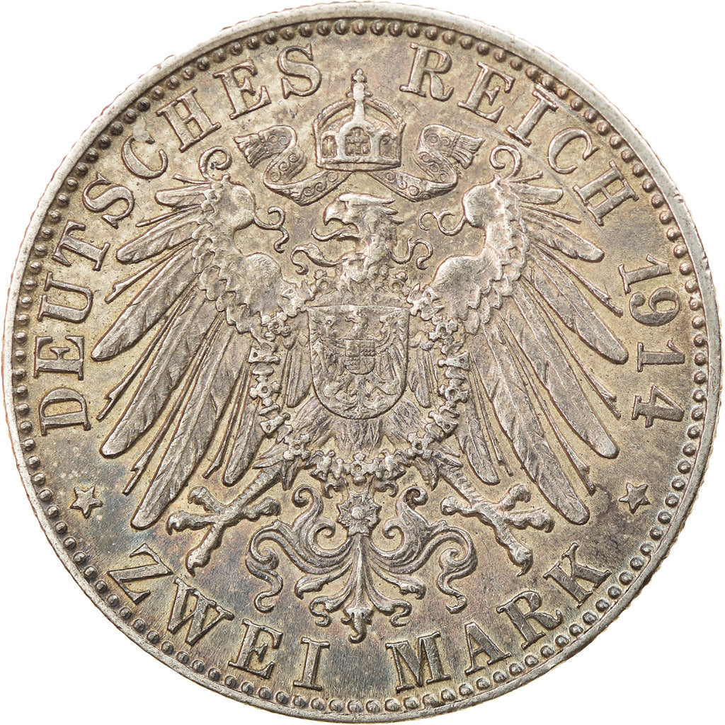 Coin, German States, BAVARIA, Ludwig III, 2 Mark, 1914, Munich, EF(40-45)