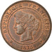 Moeda, França, Cérès, 5 Centimes, 1875, Paris, MS(60-62), Bronze, KM:821.1