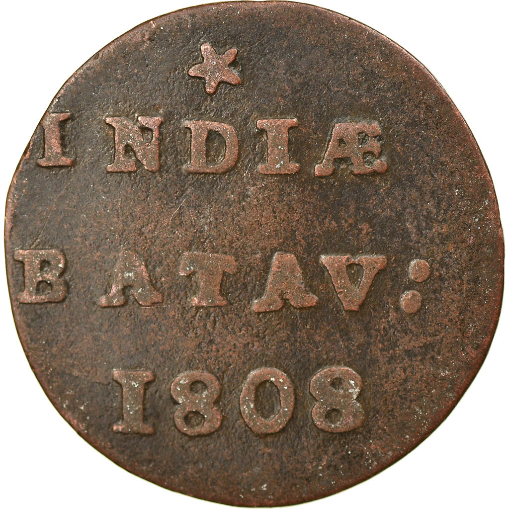 Coin, NETHERLANDS EAST INDIES, 1/2 Duit, 1808, Dordrecht, EF(40-45), Copper