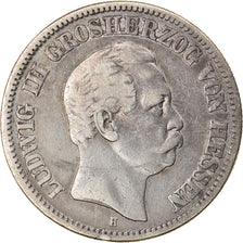 Moneta, Stati tedeschi, HESSE-DARMSTADT, Ludwig III, 2 Mark, 1876, MB+, Argento