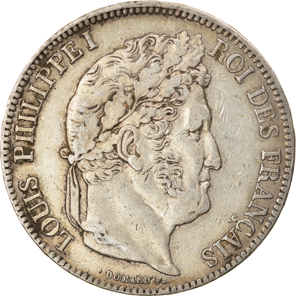 Moneda, Francia, Louis-Philippe, 5 Francs, 1839, Bordeaux, MBC, Plata, KM:749.7