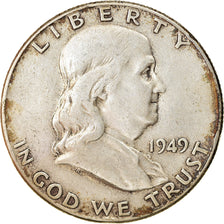 Coin, United States, Franklin Half Dollar, Half Dollar, 1949, U.S. Mint