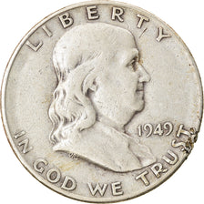Coin, United States, Franklin Half Dollar, Half Dollar, 1949, U.S. Mint, San