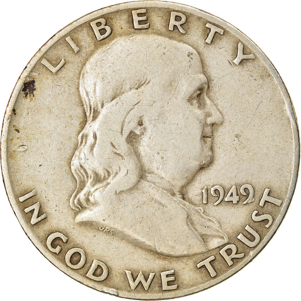 Coin, United States, Franklin Half Dollar, Half Dollar, 1949, U.S. Mint, Denver