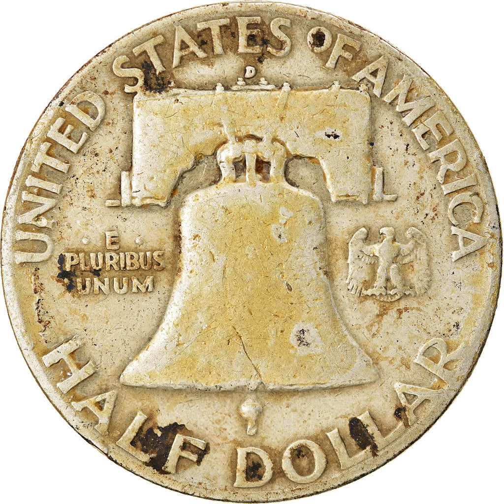 Coin, United States, Franklin Half Dollar, Half Dollar, 1949, U.S. Mint, Denver