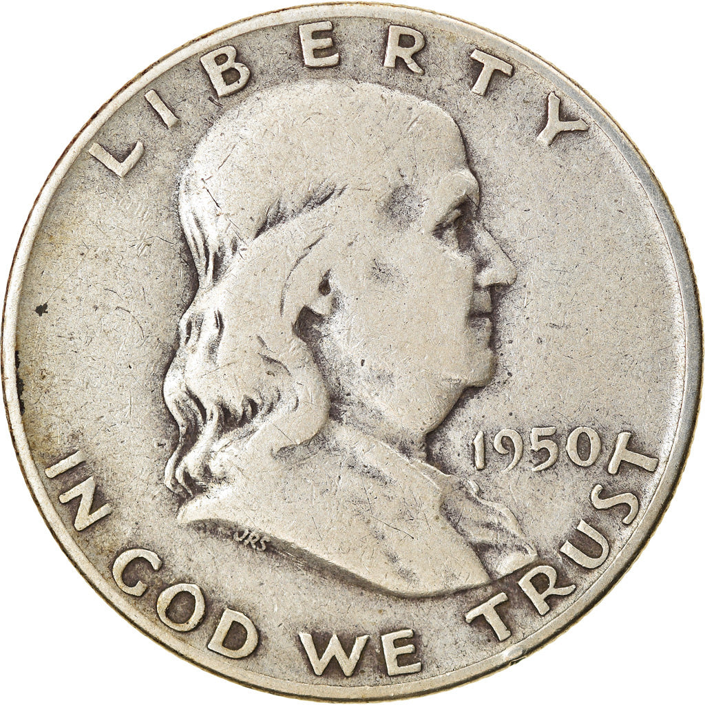 Coin, United States, Franklin Half Dollar, Half Dollar, 1950, U.S. Mint, Denver