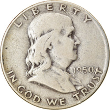 Coin, United States, Franklin Half Dollar, Half Dollar, 1950, U.S. Mint, Denver