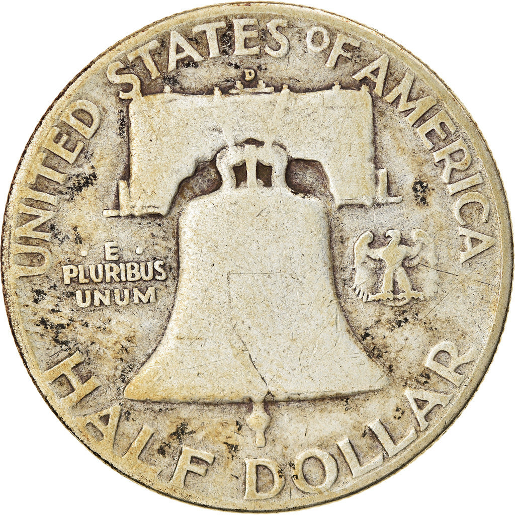 Coin, United States, Franklin Half Dollar, Half Dollar, 1950, U.S. Mint, Denver