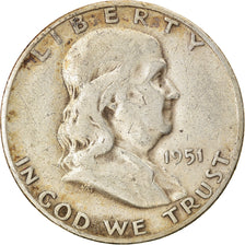 Coin, United States, Franklin Half Dollar, Half Dollar, 1951, U.S. Mint, San