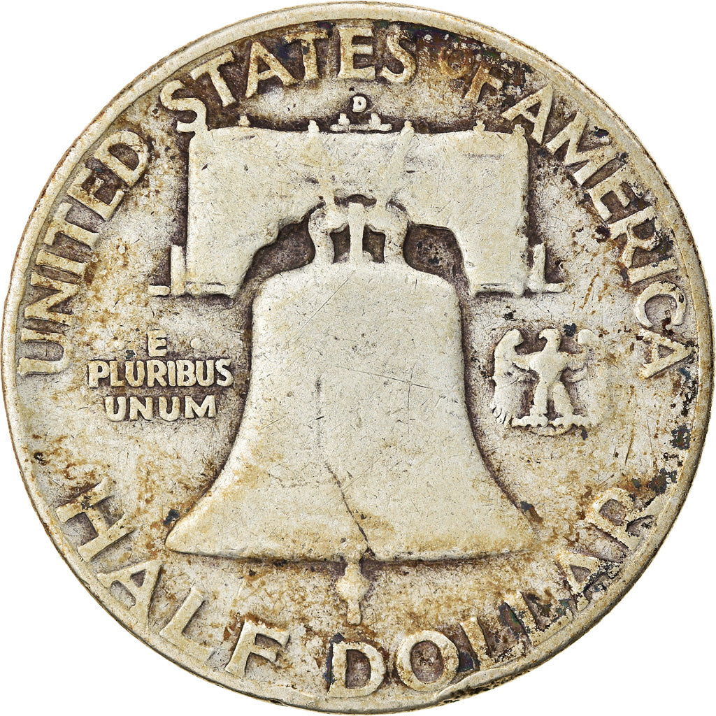 Coin, United States, Franklin Half Dollar, Half Dollar, 1951, U.S. Mint, Denver