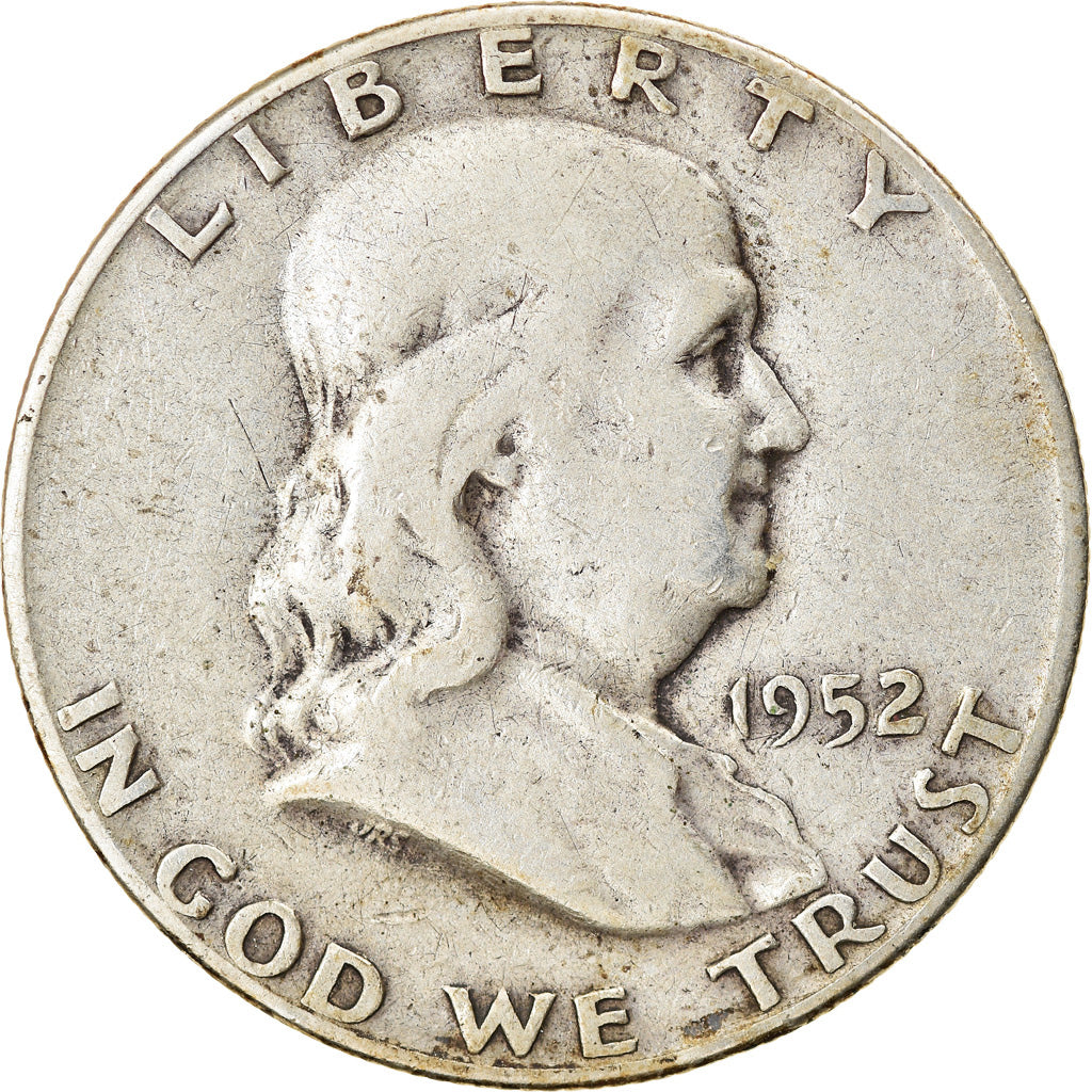 Coin, United States, Franklin Half Dollar, Half Dollar, 1952, U.S. Mint