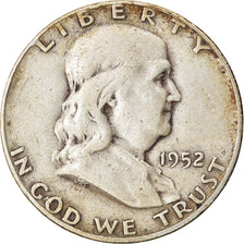 Coin, United States, Franklin Half Dollar, Half Dollar, 1952, U.S. Mint, Denver