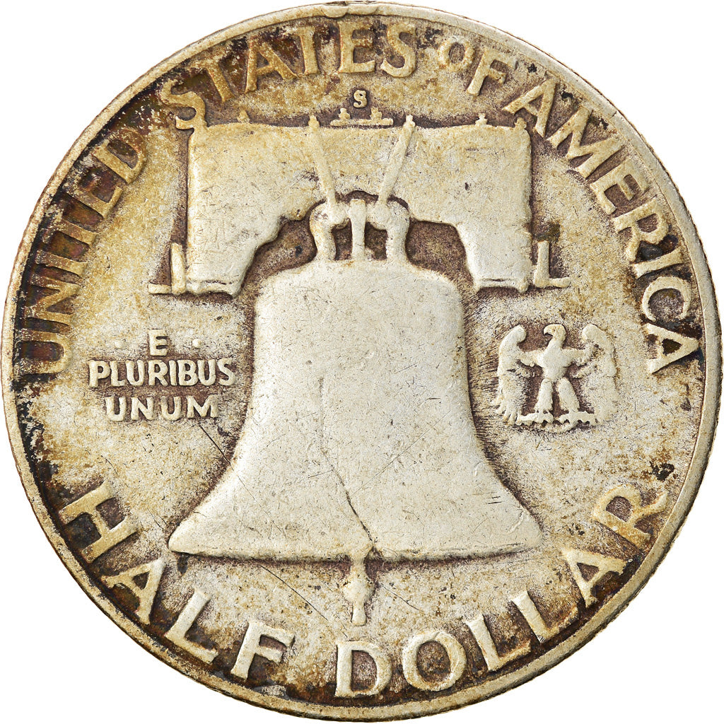 Coin, United States, Franklin Half Dollar, Half Dollar, 1952, U.S. Mint, San