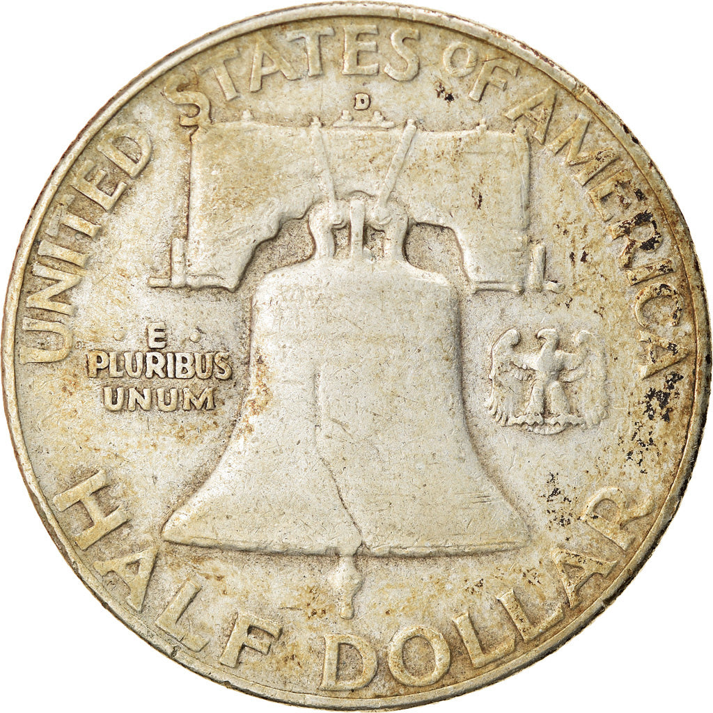 Coin, United States, Franklin Half Dollar, Half Dollar, 1954, U.S. Mint, Denver