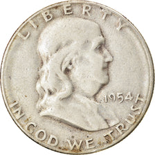 Coin, United States, Franklin Half Dollar, Half Dollar, 1954, U.S. Mint, San