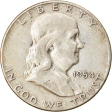 Coin, United States, Franklin Half Dollar, Half Dollar, 1954, U.S. Mint