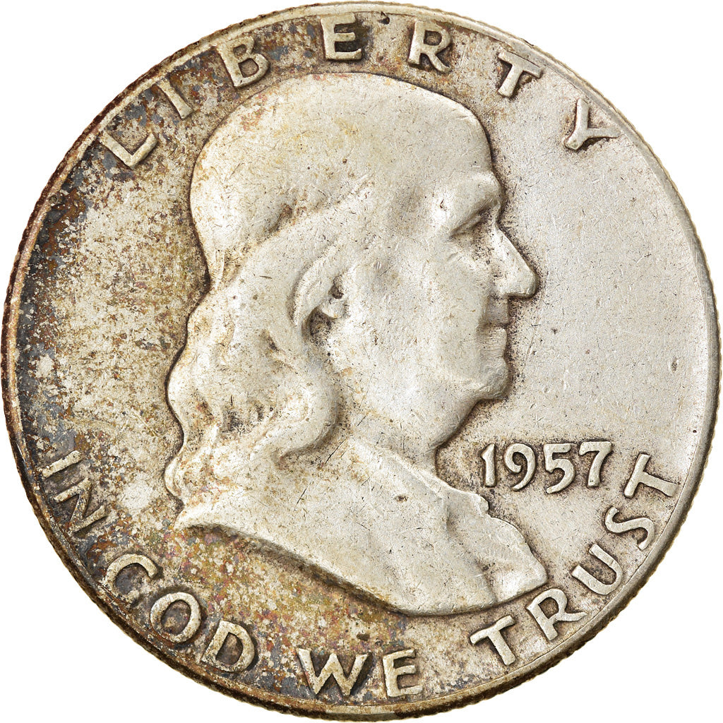 Moeda, Estados Unidos da América, Franklin Half Dollar, Half Dollar, 1957, U.S.