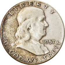 Moeda, Estados Unidos da América, Franklin Half Dollar, Half Dollar, 1957, U.S.